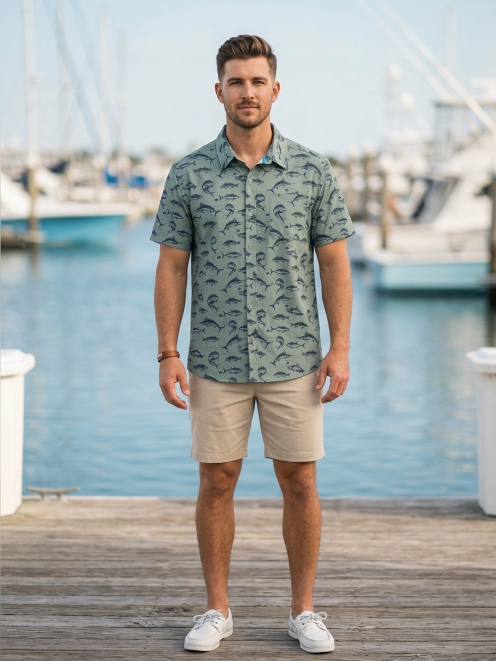 AVID Sportsware green fishing golfing boating men’s shirt Sz XL Activewear